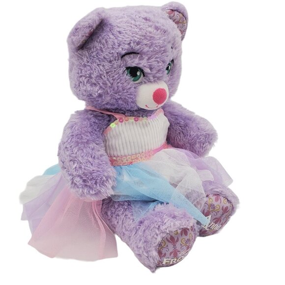 Build A Bear Anna Disney Frozen‎ Purple Teddy Suffed Animal 18 Inch w/ Dress - Picture 3 of 9